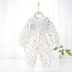 Baby's Pure Cotton Thermal Jumpsuit (Option: Happy rainy season orange-66cm)