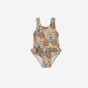 Children's One Piece Swimsuit Hot Spring (Option: Tropical flower-100cm)