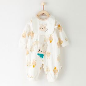 Cotton One-piece New Baby Autumn Clothes Crawling Suit (Option: White-66cm)