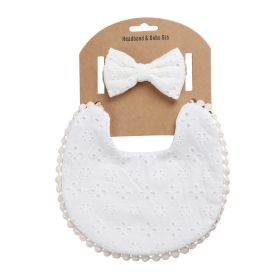 Printed Children's Double Sided Bib (Color: White)