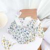 Baby Girl 1pcs Flower Graphic Lapel Design Triangle Onesies