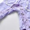 Baby Girl 3D Cherry Patched Patttern Lace Patchwork Button Front Design Romper
