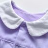 Baby Girl 3D Cherry Patched Patttern Lace Patchwork Button Front Design Romper