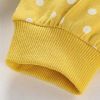 Baby Girl Car Patched & Dot Graphic Long Hoodie Combo Leggings 1 Pieces Sets