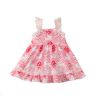 Baby Girl Rabbit & Egg Graphic Mesh Patchwork Design Sleeveless Dress