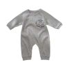 Baby Girl Cartoon Print Pattern Waffle Knitted Fabric Long Sleeved Romper