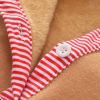 Baby Girl Striped Quarter Button Design Solid Color Long Sleeves Triangle Bodysuit
