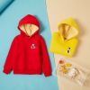 Baby Cartoon Bear Print Pattern Fleece Thickened Hooded Sweatshirt