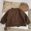 Baby Boy And Girl Solid Color Single Breasted Design V-Neck Thermal Autumn Jacket