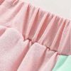 Baby Girl Rainbow Pattern Contrast Design Pullover Hoodie Combo Pants Sets