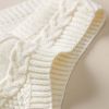 Baby Girl Solid Color Conchet Knitted Graphic V-Neck Sleeveless Vest Sweater