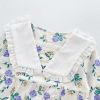 Baby Girl 1pcs Flower Graphic Lapel Design Triangle Onesies
