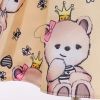 Baby Girl Cartoon Bear Pattern Puff Sleeves Princess Formal Dress