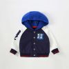 Baby Boy Embroidered Pattern Colorblock Design Cool Coat