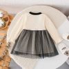 Baby Girl Polka Dot Mesh Overlay Design Patchwork Princess Dress