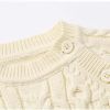 Baby Solid Color Crochet Knitted Pattern Shoulder Button Design Rompers