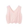 Baby Girl Solid Color Conchet Knitted Graphic V-Neck Sleeveless Vest Sweater