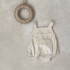 Baby Solid Color & Plaid Pattern Corduroy Fabric Strap Bodysuit