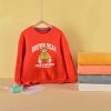 Baby Bear And Letter Print Pattern Pullover Cotton Long Sleeve Hoodies