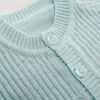 Baby Solid Color Knitted Cardigan Combo Trousers 1 Pieces Sets