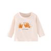 Baby Boy And Girl Bread Pattern Soft Cotton O-Neck Shirt