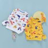 Baby Boy 1pcs Cartoon Dinosaur & Rainbow Pattern O-Neck Pullover Hoodies
