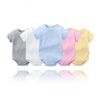 Baby Solid Color Short Sleeve Soft Cotton Comfy Onesies