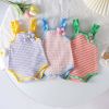 Baby Girl Striped Pattern Floral Patched Design Sling Onesies