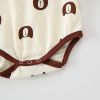 Baby 1pcs Cartoon Bear & Calf Graphic Long Sleeved Soft Bodysuit With Hat