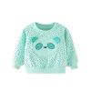 Baby Girl Polka Dot & Cartoon Bear Patched Pattern Long Sleeve Hoodies