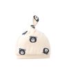 Baby Allover Bear Pattern Snap Button Front Romper Pajamas With Hat