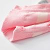 Baby Girl Pink Striped Pattern Embroidered Design Knitted Jumpsuit