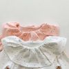 Baby Girl Dot Pattern Ruffle Neck Design Tops Combo Leggings & 3-Piece Sets Pajamas