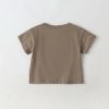 Baby Girl Solid Color Tee Combo Denim Strap Shorts 1-Piece Sets
