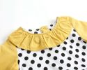 Baby Girl Polka Dot Pattern Ruffle Collar Design Long Sleeves Bodysuit Onesies