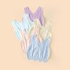 Baby Girl Solid Color Conchet Knitted Graphic V-Neck Sleeveless Vest Sweater