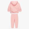 Baby Girl Cartoon Penguin Pattern Zipper Front Coat With Hat Combo Trousers Sets