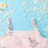 Baby Girl Floral Pattern Ruffle Hem Tops Combo Triangle Shorts Swimsuit