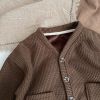 Baby Boy And Girl Solid Color Single Breasted Design V-Neck Thermal Autumn Jacket