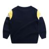 Boy Logo Embroidered Pattern Contrast Design Pullover College Style Sweater