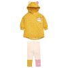 Baby Girl Car Patched & Dot Graphic Long Hoodie Combo Leggings 1 Pieces Sets