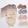 Baby Slogan Print Pattern Long-Sleeved Onesies Combo Solid Pants Sets