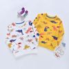 Baby Boy 1pcs Cartoon Dinosaur & Rainbow Pattern O-Neck Pullover Hoodies