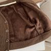 Baby Boy And Girl Solid Color Single Breasted Design V-Neck Thermal Autumn Jacket