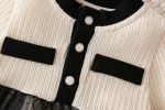 Baby Girl Polka Dot Mesh Overlay Design Patchwork Princess Dress