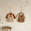 Baby Solid Color Shirt Combo Corduroy Fabric Strap Onesies Sets