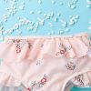 Baby Girl Floral Pattern Ruffle Hem Tops Combo Triangle Shorts Swimsuit