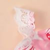 Baby Girl Rabbit & Egg Graphic Mesh Patchwork Design Sleeveless Dress