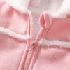 Baby Cute Long Sleeve Design Solid Color Thicken Warm Rompers With Hat