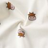 Baby 1pcs Cartoon Bear & Calf Graphic Long Sleeved Soft Bodysuit With Hat